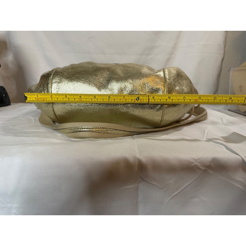 Coach Poppy Metallic Gold Leather Convertible Hobo Crossbody 20384 Y2K Bag - Picture 7 of 12